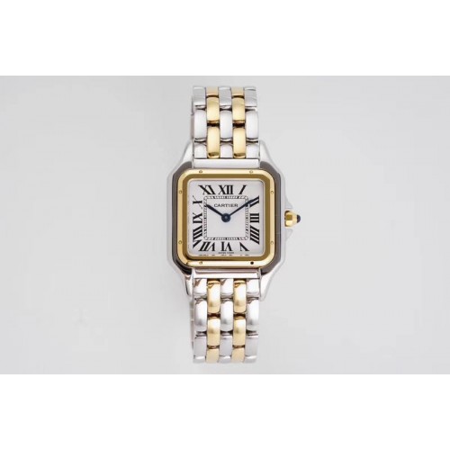 Cartier Panth�re Secrete Ladies 27mm SS/YG AF 1:1 Best Edition White Dial SS/YG Bracelet Swiss Quartz