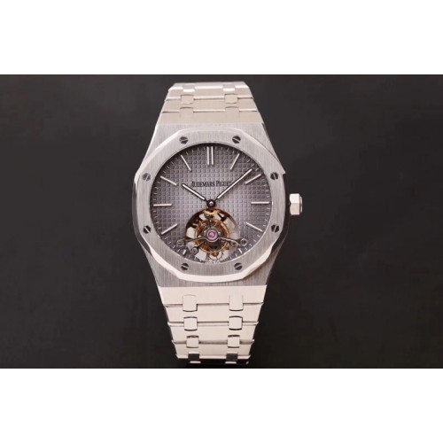 Audemars Piguet Royal Oak Tourbillon 26516PT R8F Best Edition Gray Tapisserie Dial on SS Bracelet Cal.2924