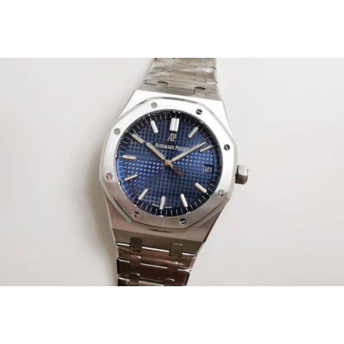 Audemars Piguet Royal Oak 41mm 15500 SS OMF Best Edition Blue Textured Dial on SS Bracelet MIYOTA 9015