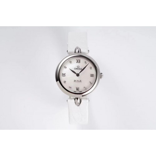 Ladies Omega 424.13.27.60.55.001 De Ville Prestige GS Best Edtion SS/LE Mother of Pearl White Dial Swiss Quartz Watches