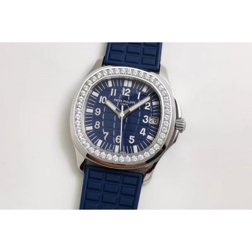 Patek Philippe Aquanaut 5068 SS PPF 1:1 Best Edition Blue Textured Dial on Blue Rubber Strap 324CS