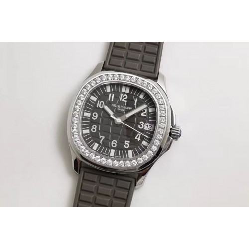 Patek Philippe Aquanaut 5068 SS PPF 1:1 Best Edition Brown Textured Dial on Brown Rubber Strap 324CS