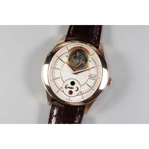 Piaget Black Tie Gouverneur Tourbillon Moonphase R8 Factory RG/LE White Dial Cal.642P