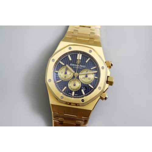 Audemars Piguet Royal Oak Chrono 26331ST YG OMF 1:1 Best Edition Blue/Gold Dial on YG Bracelet Cal.2385
