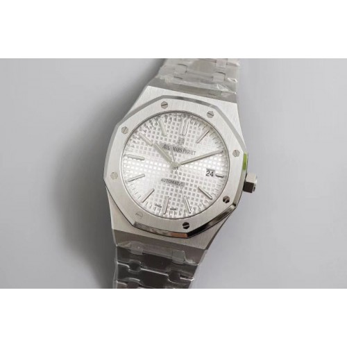 Audemars Piguet Royal Oak 41mm 15400 SS FKF Best Edition White Textured Dial on SS Bracelet A3120
