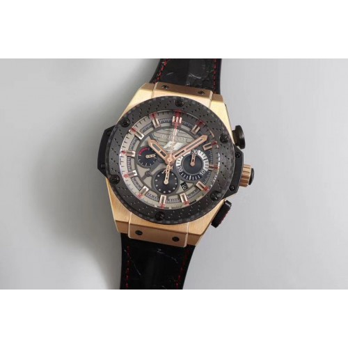 Hublot Big Bang King Power F1 RG/Ceramic V6F 1:1 Best Edition Gray Dial On Leather Strap Hub4100