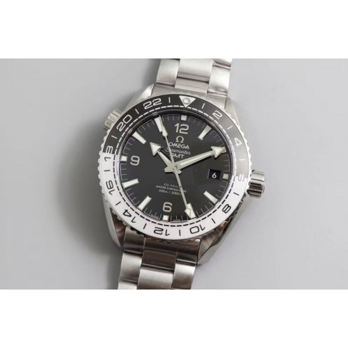 Omega Planet Ocean 600M 'Tai Chi' GMT 43.5mm VSF 1:1 Best Edition Black/White Ceramic Bezel and Dial on SS Bracelet A8906 Super