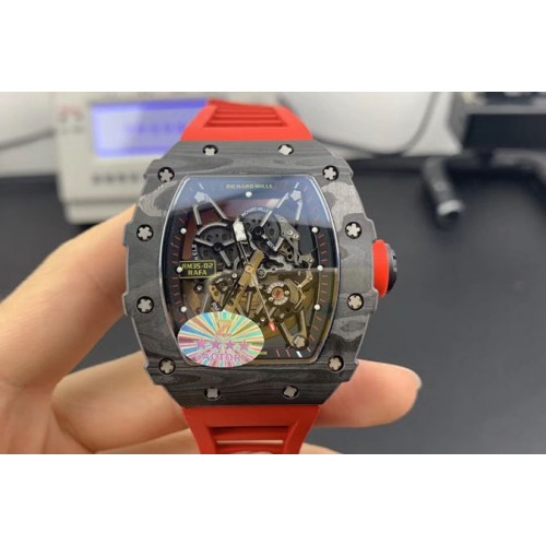 Richard Mille RM035-02 New Forge Carbon Pattern 'Z' Maker Best Edition Skeleton Dial on Red Rubber Strap MIYOTA8215 Richard Mille RM035-02 New Forge Carbon Pattern 'Z' Maker Best Edition Skeleton Dial on Red Rubber Strap MIYOTA8215