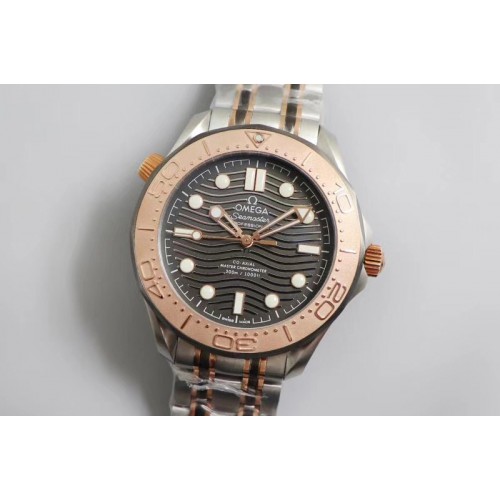Omega Seamaster 300M SS/RG OM 1:1 Best Edition RG Bezel Black Dial on SS/RG Bracelet A8806 Omega Seamaster 300M SS/RG OM 1:1 Best Edition RG Bezel Black Dial on SS/RG Bracelet A8806