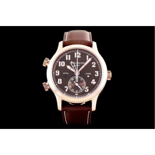 Patek Philippe Calatrava 5524R Pilot Travel Time RG GRF Brown Dial on Brown Leather Strap MIYOTA 9015 Patek Philippe Calatrava 5524R Pilot Travel Time RG GRF Brown Dial on Brown Leather Strap MIYOTA 9015