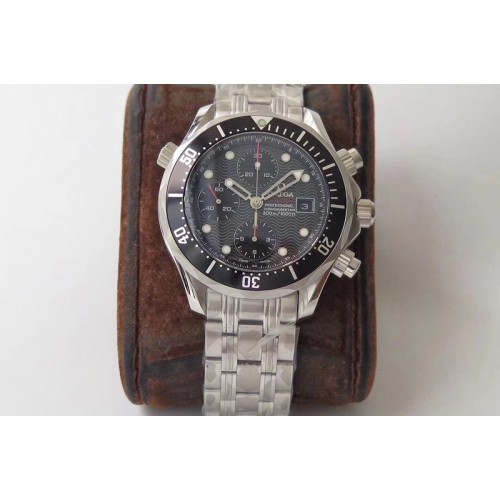 Omega 300m Seamster Pro Chrono AC Best Edtion SS Black Dial A-7750