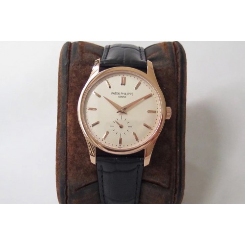 Patek Philippe Calatrava 5196 RG White Dial on Brown Leather Strap A23J Patek Philippe Calatrava 5196 RG White Dial on Brown Leather Strap A23J