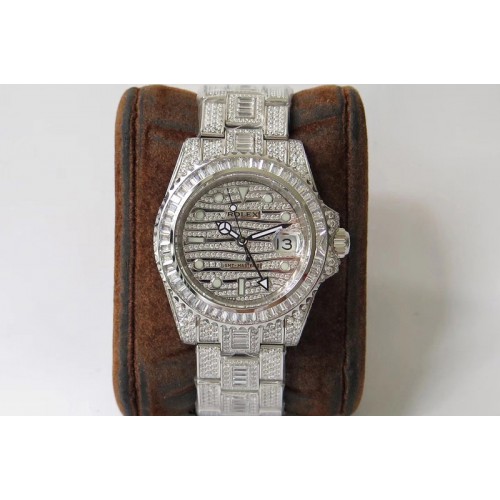 Rolex GMT Master II 116769 BRIL Full Diamonds Watch TWF Best Edition A2836 Rolex GMT Master II 116769 BRIL Full Diamonds Watch TWF Best Edition A2836