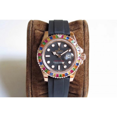 Rolex Yacht-Master 40 116695SATS Noob 1:1 Best Edition 904L Case on Black Rubber Strap (Free Extra Strap)