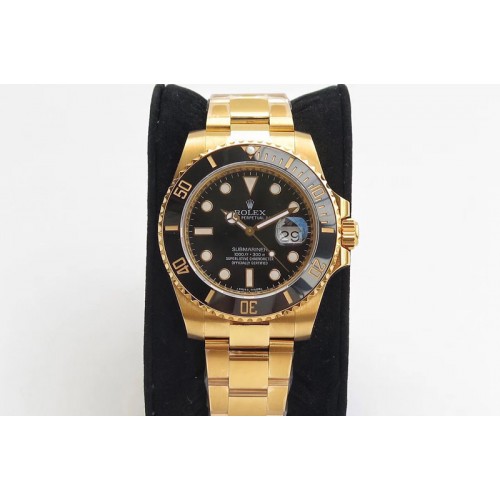 Rolex Submariner 116613 LN VRF 1:1 Best Edition YG Wrapped Black Dial on YG Wrapped Bracelet A2836 MAX Version