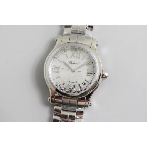 Chopard Happy Sport Diamond Automatic SS 36mm YF Best Edtion MOP White Dial on SS Bracelet A2892
