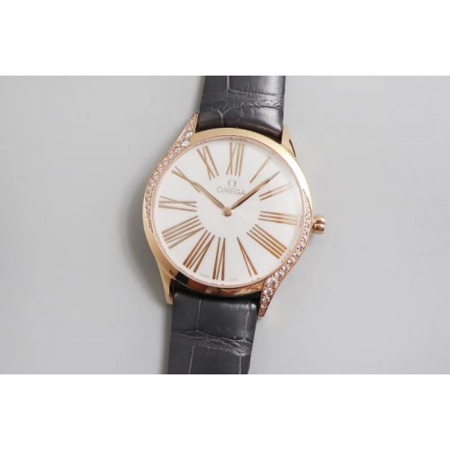 Ladies Omega De Ville Tresor Quartz 36mm WWF Best Edtion RG/LE White Dial