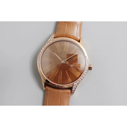 Ladies Omega De Ville Tresor Quartz 36mm WWF Best Edtion RG/LE Brown Dial