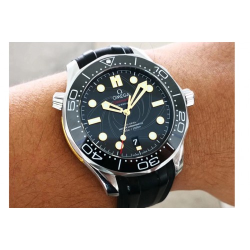 Omega Seamaster Diver 300M 007 James Bond VSF 1:1 Best Edition on Black Rubber Strap A8800