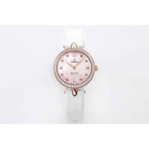 Omega De Ville Prestige Dewdrop 424.13.27.60.55.001 RG/LE Mop Pink Dial Swiss Quartz Omega De Ville Prestige Dewdrop 424.13.27.60.55.001 RG/LE Mop Pink Dial Swiss Quartz