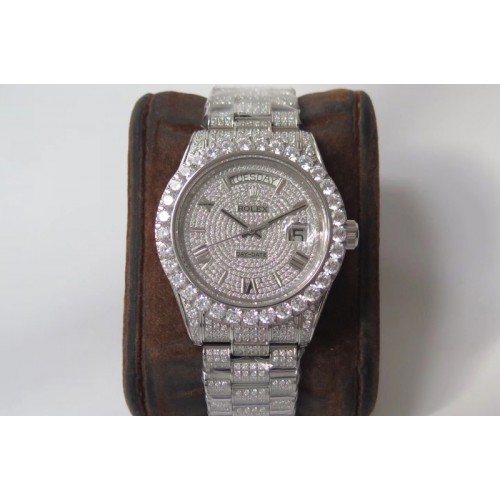 Rolex Day-date II 40mm 904L SS TW Best Edtion Big Diamond Bezel Full Dimaond Case and Bracelet A2836
