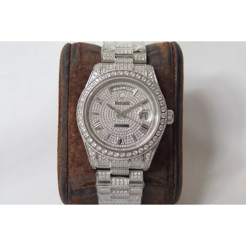 Rolex Day-date II 40mm 904L SS TW Best Edtion Diamond Bezel Full Dimaond Case and Bracelet A2836