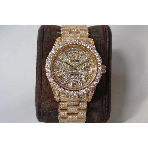 Rolex Day-date II 40mm 904L Rose Gold TW Best Edtion Big Diamond Bezel Full Dimaond Case and Bracelet A2836