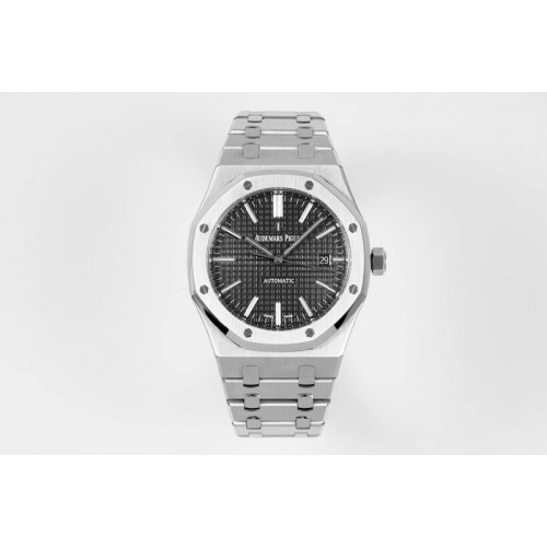 Audemars Piguet Royal Oak 41mm 15400 SS Z+F 1:1 Best Edition Black Textured Dial on SS Bracelet A3120 (Free Box)