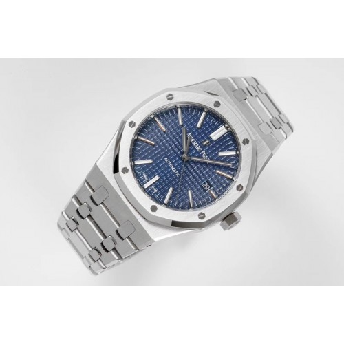 Audemars Piguet Royal Oak 41mm 15400 SS Z+F 1:1 Best Edition Blue Textured Dial on SS Bracelet A3120 (Free Box)