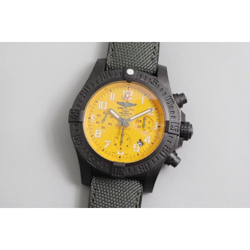 Breitling Avenger II Seawolf Breitlight GF 1:1 Best Edition Yellow Dial On Grey Nylon Strap A7750