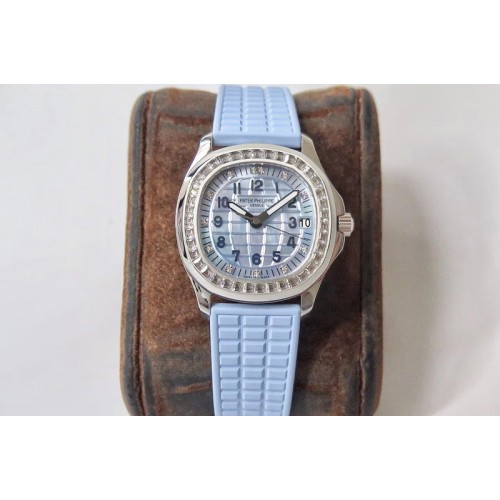 Patek Philippe Aquanaut 5067A SS PPF 1:1 Best Edition Light Blue MOP Dial on Light Blue Rubber Strap AE23
