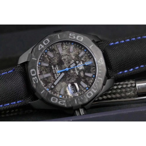 TAG Heuer Carbon Aquaracer Calibre 5 Special Series TBF 1:1 Best Edition "single blue" Black Nylon Strap SW200