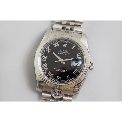 Rolex DateJust 36 SS 116234 ARF 1:1 Best Edition 904L Steel Black Dial Roman Markers on Jubilee Bracelet SH3135 V3