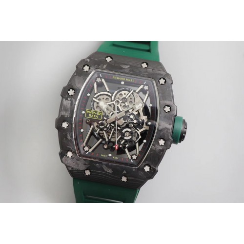 Richard Mille RM035-02 KVF Best Edition Skeleton Dial Green on Green Rubber Strap MIYOTA8215 V3