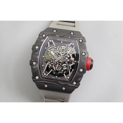 Richard Mille RM035-02 KVF Best Edition Skeleton Dial Red on Gray Rubber Strap MIYOTA8215 V3 Richard Mille RM035-02 KVF Best Edition Skeleton Dial Red on Gray Rubber Strap MIYOTA8215 V3