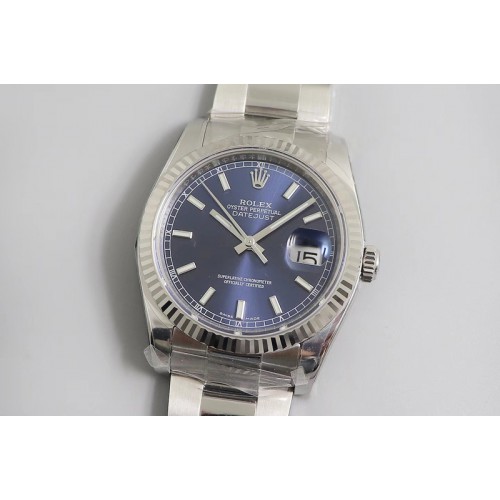 Rolex DateJust 36 SS 116234 ARF 1:1 Best Edition 904L Steel Blue Dial Stick Markers on Oyster Bracelet SH3135 V3