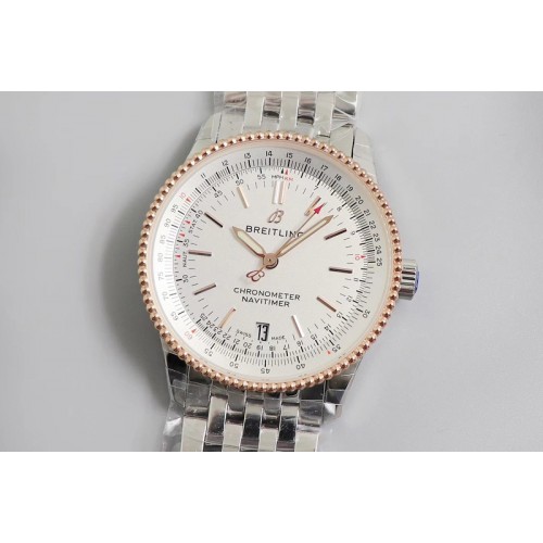 Breitling Navitimer 1 SS 38mm Kor Best Edtion White Dial on SS Bracelet SW200