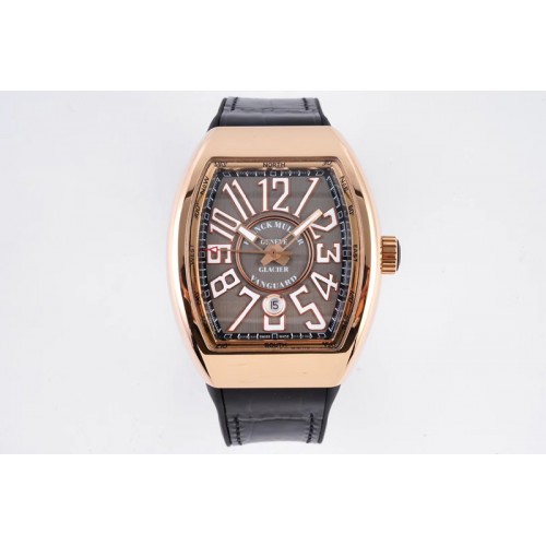 Franck Muller Vanguard V45 25th RG ABF Best Edition Gray Dial on Black Leather Strap A2824 Franck Muller Vanguard V45 25th RG ABF Best Edition Gray Dial on Black Leather Strap A2824