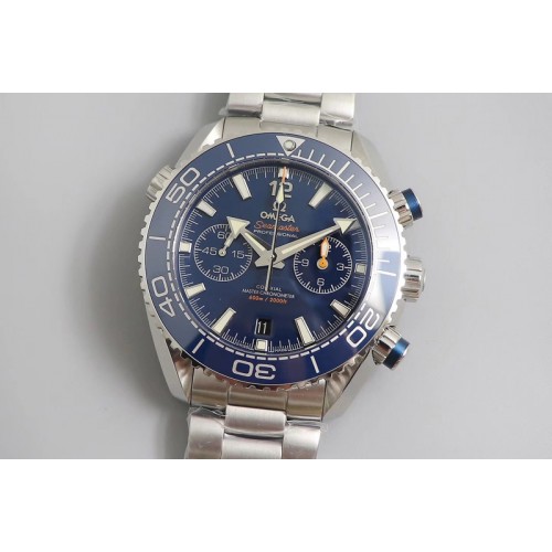 Omega Planet Ocean Master Chronometer OMF SS Blue Polished Bezel Blue Dial on SS Bracelet A9900