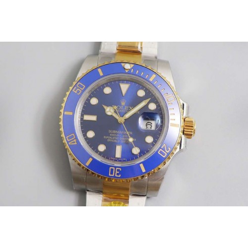 Rolex Submariner 116613 LB SS/YG Blue DIF 1:1 Best Edition 18K Wrapped gold SS/YG Case and Bracelet A2824