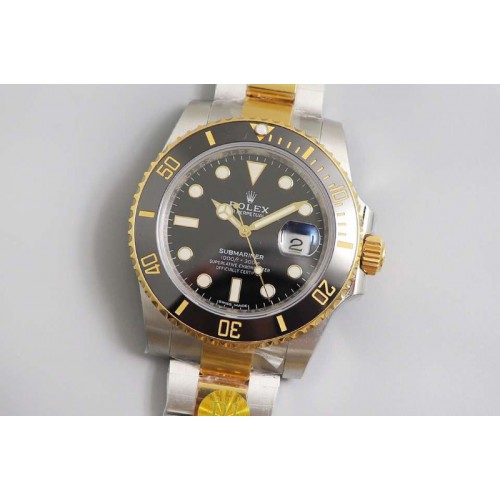 Rolex Submariner 116613 LN SS/YG Black DIF 1:1 Best Edition 18K Wrapped gold SS/YG Case and Bracelet A2824