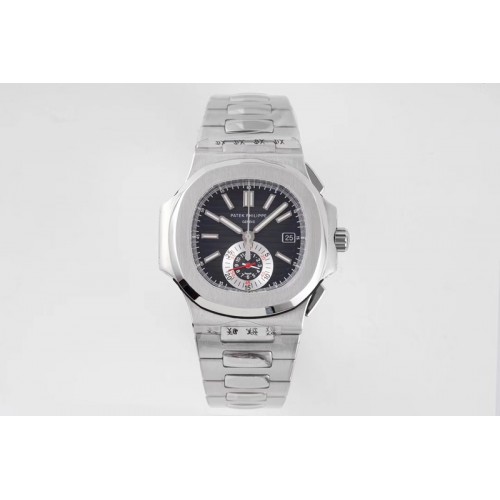 Patek Philippe Nautilus Chrono 5980 SS 3K Best Edtion Black Textured Dial on SS Bracelet PP CH 28-520