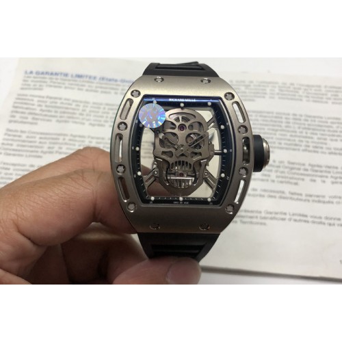 Richard Mille RM052 Skull Titanium ZF 1:1 Best Edition Skeleton Dial on Black Rubber Strap NH05A Richard Mille RM052 Skull Titanium ZF 1:1 Best Edition Skeleton Dial on Black Rubber Strap NH05A