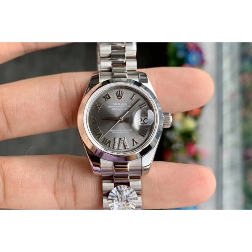 Ladies Rolex Datejust 28mm 279174 WF Best Edtion SS Gray Dial on SS Oyster Bracelet Eta2671