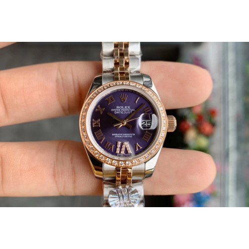 Ladies Rolex Datejust 28mm 279174 WF Best Edtion SS/RG Purple Dial Diamond Bezel Roman Marker on SS/RG Jubilee Bracelet Eta2671 Ladies Rolex Datejust 28mm 279174 WF Best Edtion SS/RG Purple Dial Diamond Bezel Roman Marker on SS/RG Jubilee Bracelet Eta2671