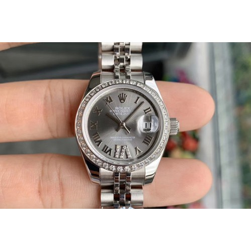 Ladies Rolex Datejust 28mm 279174 WF Best Edtion SS Gray Dial Diamond Bezel on SS  Jubilee Bracelet Eta2671