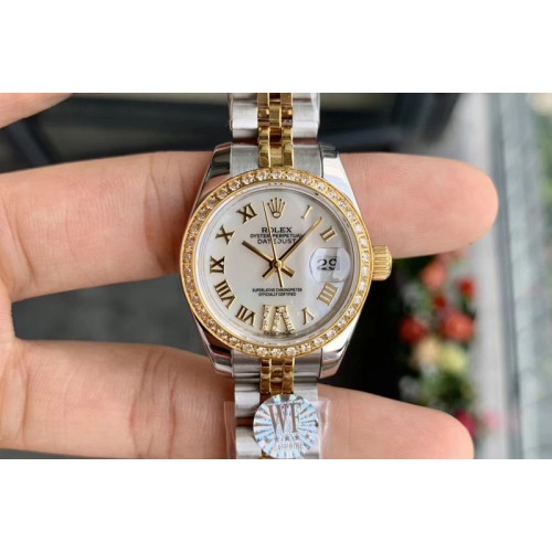 Ladies Rolex Datejust 28mm 279174 WF Best Edtion SS/YG Mop White Dial Diamond Bezel Roman Marker on SS/RG Jubilee Bracelet Eta26 Ladies Rolex Datejust 28mm 279174 WF Best Edtion SS/YG Mop White Dial Diamond Bezel Roman Marker on SS/RG Jubilee Bracelet Eta26