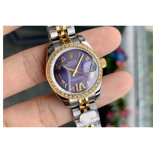 Ladies Rolex Datejust 28mm 279174 WF Best Edtion SS/YG Purple Dial Diamond Bezel Roman Marker on SS/RG Jubilee Bracelet Eta2671 Ladies Rolex Datejust 28mm 279174 WF Best Edtion SS/YG Purple Dial Diamond Bezel Roman Marker on SS/RG Jubilee Bracelet Eta2671