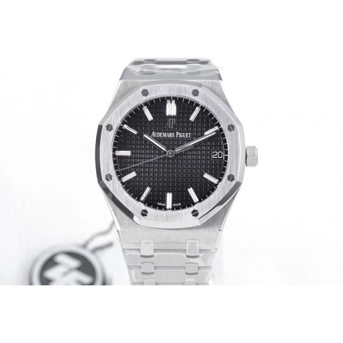 Audemars Piguet Royal Oak 41mm 15500 SS ZF 1:1 Best Edition Black Textured Dial on SS Bracelet A4302 (Free Box)