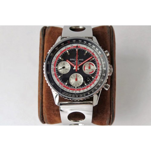 Breitling Navitimer B01 Chronograph 43 Swissair Editioin SS AI 1:1 Black Dial on SS Bracelet A7750
